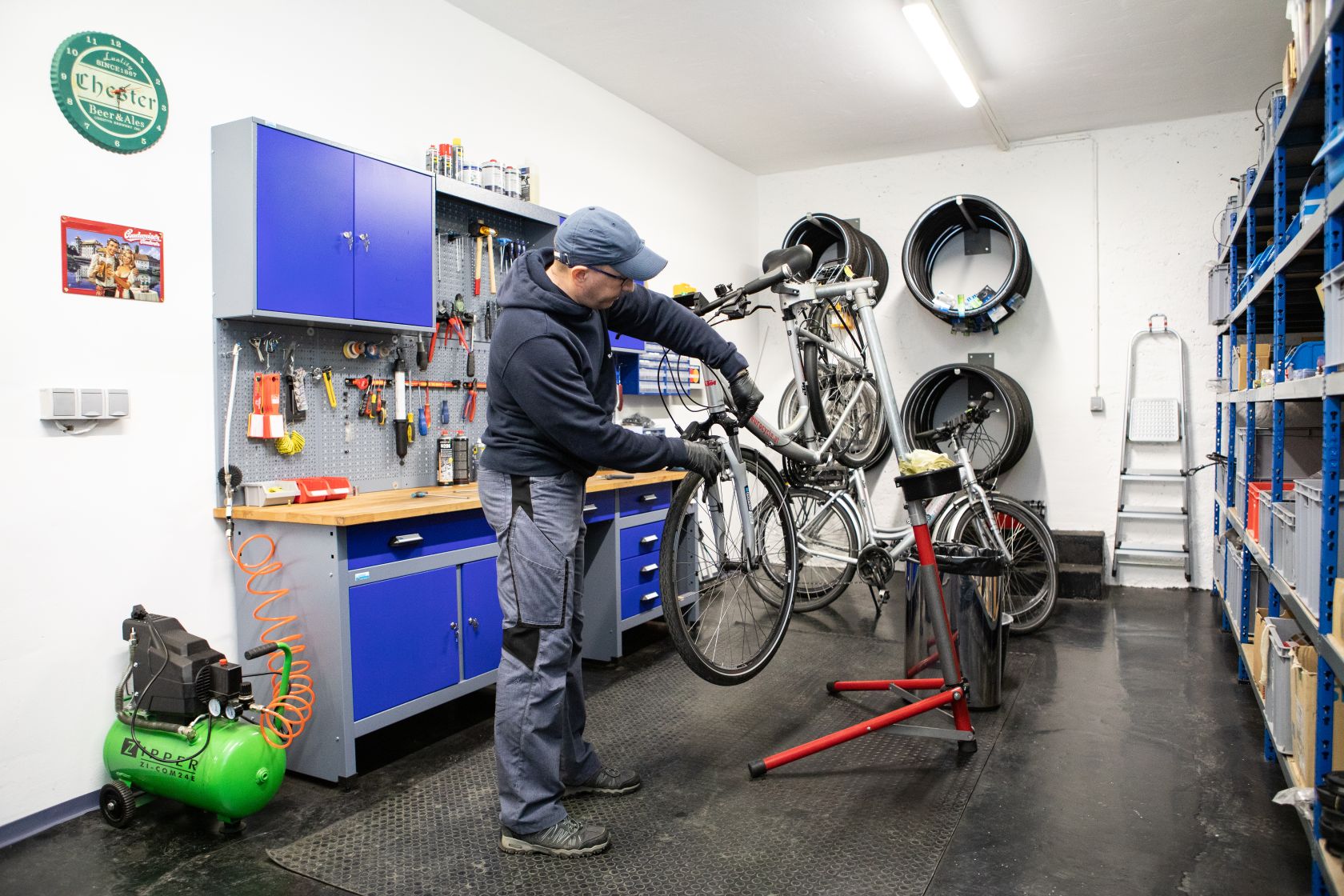 Radwartung im Winter