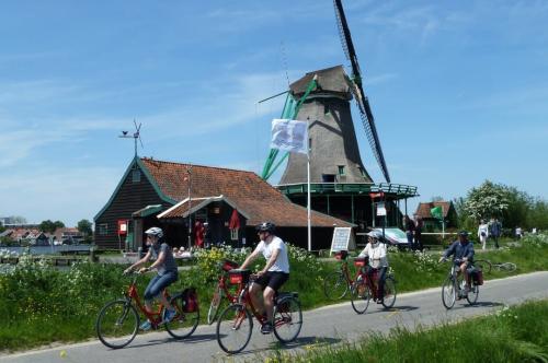Radfahrer vor Windm�hle