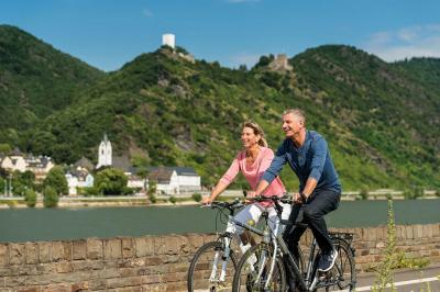 Radeln auf dem Rheinradweg